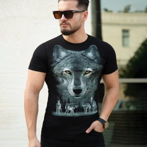 تیشرت مردانه مدل Wolf