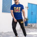 ست تیشرت شلوار مردانه Cat مدل Erpillar (آبی)