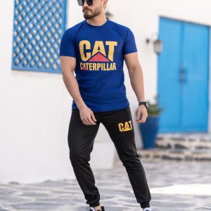 ست تیشرت شلوار مردانه Cat مدل Erpillar (آبی)