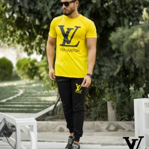 ست تیشرت و شلوار Louis Vuitton مدل hayma (زرد)