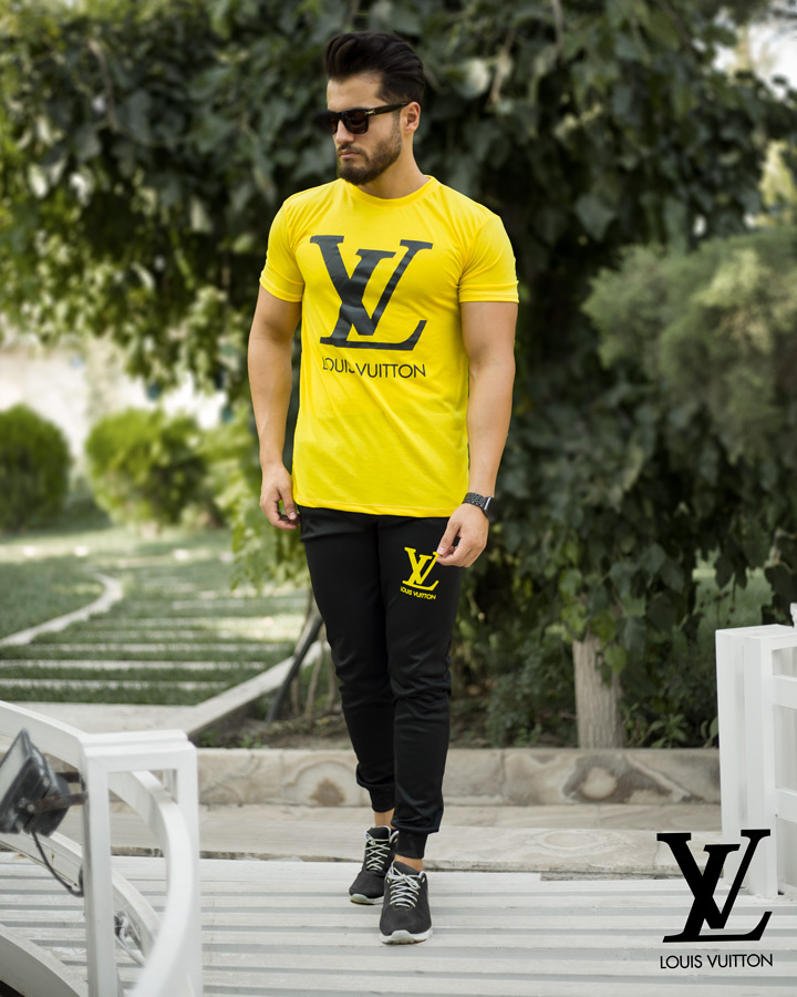 ست تیشرت و شلوار Louis Vuitton مدل hayma (زرد)