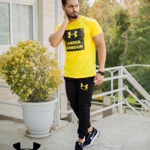 ست تیشرت و شلوار مردانه UNDER ARMOUR (زرد)