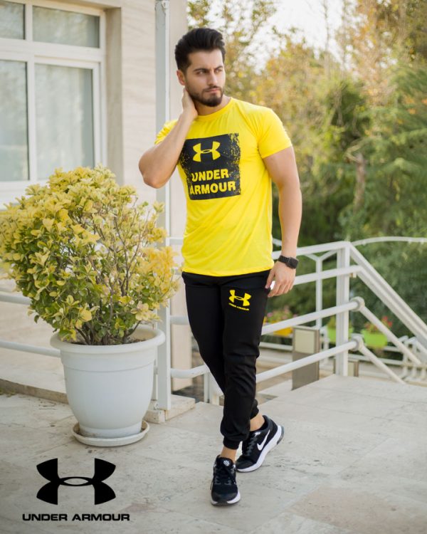 ست تیشرت و شلوار مردانه UNDER ARMOUR (زرد)