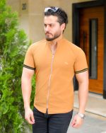 پیراهن نیم آستین مردانه مدل soprx(کرمی) کد6306